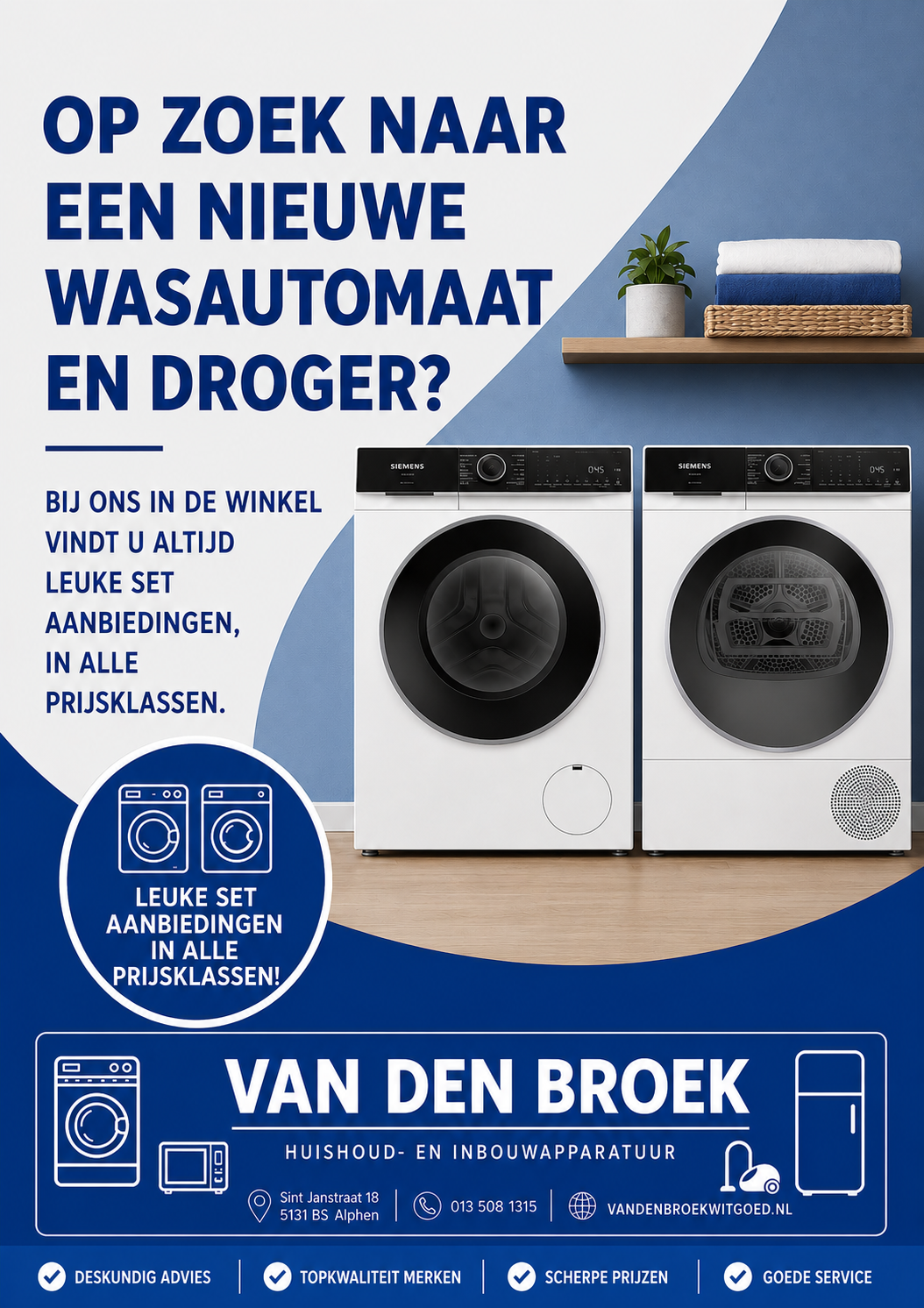 Flyer set aanbiedingen wasautomaat en droger